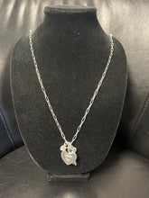 Load image into Gallery viewer, Merx Fashion Silver Long LInk Chain Necklace with Solid Silver Heart,Lock &amp; Key Pendant
