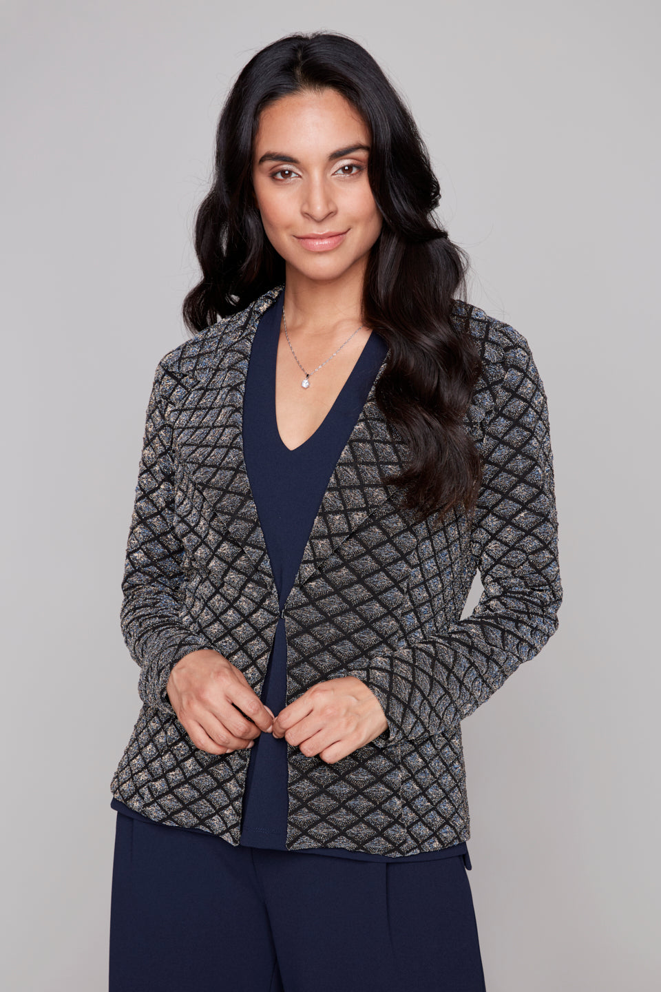 Compli K Black & Multi Metallic Blazer