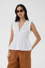 Load image into Gallery viewer, Borgny Sleeveless Shirred Shirt
