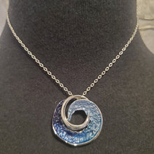 Load image into Gallery viewer, Fashion Jewelry Gradient Blue and Silver Swirl Necklace with Earrings
