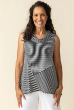 Load image into Gallery viewer, Habitat Uptown Stripe Sleeveless Cowl Top in Fuchsia or Black
