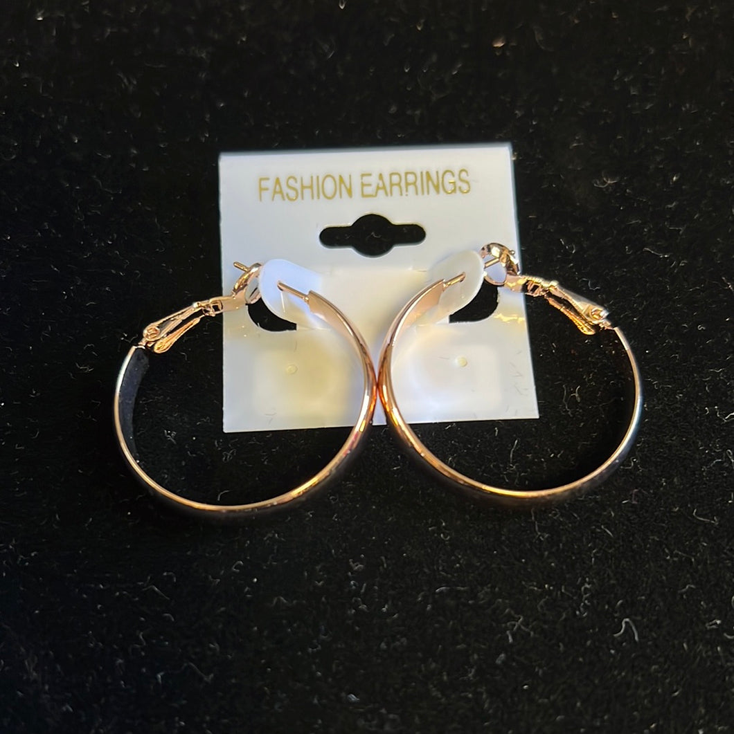 Fashion Earrings Rose Gold Medium Lever-Back Hoop