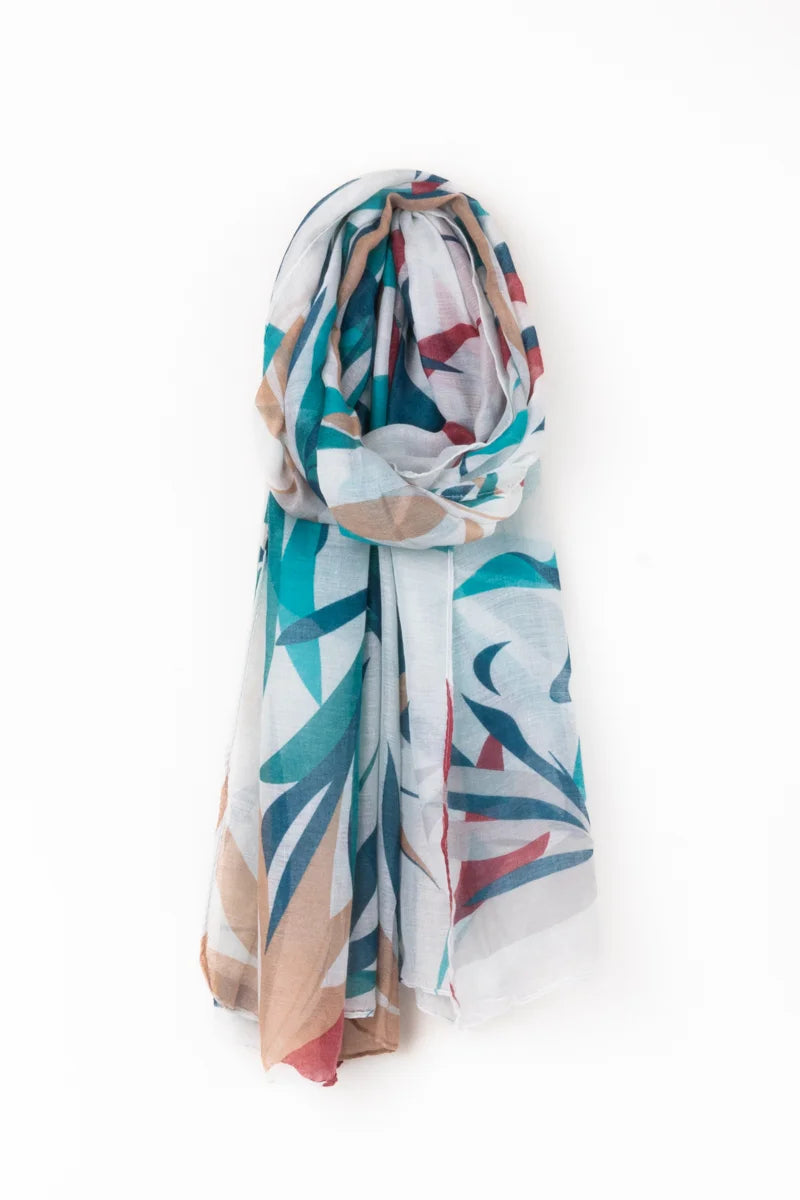 Caracol Multi Foliage Print Scarf