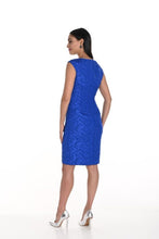 Load image into Gallery viewer, Frank Lyman Royal Blue V-Neck Textured Sleeveless Dress
