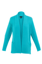 Load image into Gallery viewer, Marble Long Sleeve Open Cardigan with Ribbed Trim In Aqua or Khaki
