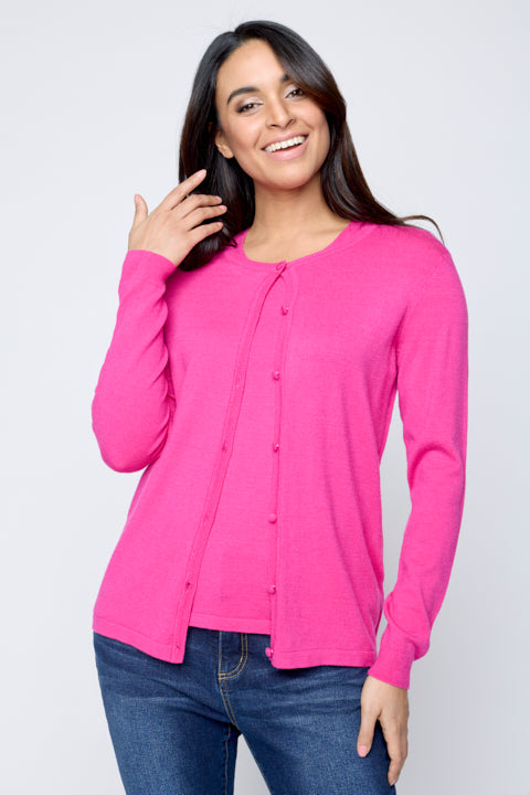 Carre Noir Twin Sweater Set in Pink or Turquoise