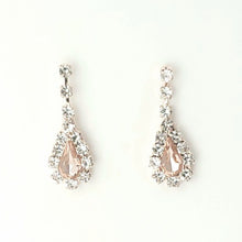 Load image into Gallery viewer, Fashion Jewellery Necklace Earring Set with Light Peach and Clear Crystals
