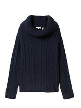 Load image into Gallery viewer, Tom Tailor Cable Knit Pullover Turtle Neck Sweater in Blue or Beige
