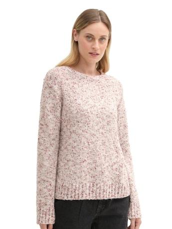 Tom Tailor Beige Nep Round Neck Knit Pullover Sweater