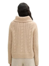 Load image into Gallery viewer, Tom Tailor Cable Knit Pullover Turtle Neck Sweater in Blue or Beige
