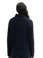 Load image into Gallery viewer, Tom Tailor Cable Knit Pullover Turtle Neck Sweater in Blue or Beige
