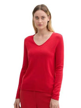 Load image into Gallery viewer, Tom Tailor Basic V-Neck Sweater in Nighttime Blue, Blackberry, Crimson or Silver Grey Melange
