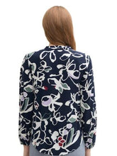 Load image into Gallery viewer, Tom Tailor Printed  Painterly Floral Design V-Neck Blouse
