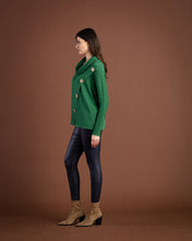 Load image into Gallery viewer, Marble Green Cowl Neck Batwing Sweater With Button Detail - 100% Cotton
