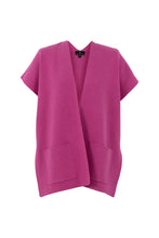 Load image into Gallery viewer, Marble Oversized Dark Pink Open Sweater Vest Edge to Edge with Pocket Detail
