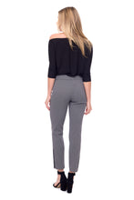 Load image into Gallery viewer, UP! Weave Ankle Pant with Slit and Button Detail
