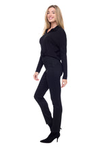 Load image into Gallery viewer, UP! Black Silver Twinkle Stretch Pant with Pockets
