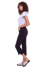 Load image into Gallery viewer, UP! Black Solid Palermo Pull On Slim Fit Cropped Pant with Pockets
