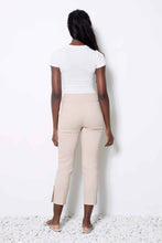 Load image into Gallery viewer, UP! Panama Textured Beige Print Techno Cropped Pant
