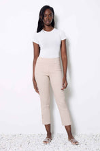 Load image into Gallery viewer, UP! Panama Textured Beige Print Techno Cropped Pant
