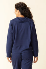 Load image into Gallery viewer, Habitat Navy French Terry Fashion Quarter Zip Pullover Sweater
