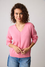 Load image into Gallery viewer, Parkhurst Fernanda Vee V-Neck Pullover Sweater in White or Flora Pink
