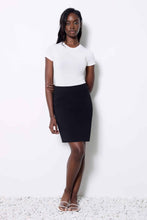 Load image into Gallery viewer, UP! Black Solid Amalfi Asymmetric Skort
