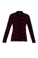 Load image into Gallery viewer, Marble Zebra Pattern Long Sleeve Classic Fit Zip Cardigan
