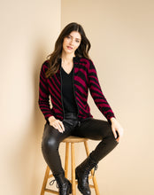 Load image into Gallery viewer, Marble Zebra Pattern Long Sleeve Classic Fit Zip Cardigan
