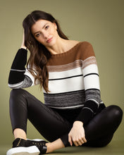 Load image into Gallery viewer, Marble Multi Colour Relaxed Fit Gradient Stripe Detail Sweater

