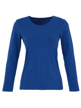 Load image into Gallery viewer, Dolcezza Royal Blue Round Neck Long Sleeve Cozy Jersey Top
