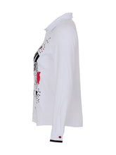 Load image into Gallery viewer, Dolcezza &quot;Tear Down The Wall&quot; White Shirt with Black, White, Red &amp; Grey Print
