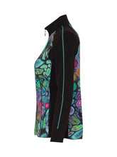 Load image into Gallery viewer, Dolcezza &quot;Fantasy&quot; Black &amp; Multi-Colour Print Zip Jacket
