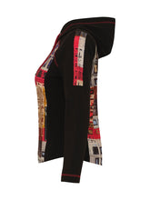 Load image into Gallery viewer, Dolcezza &quot;Vibrant Manhattan&quot; Black Multi Print Zip Hoodie
