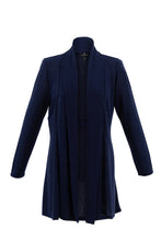 Load image into Gallery viewer, Marble Lightweight Long Sleeve Long Line Open Cardigan in Navy or White
