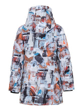 Load image into Gallery viewer, Dolcezza Simply Art &quot;Kamiros&quot; Multi-Colour Print  Print Puffer Coat with Hood
