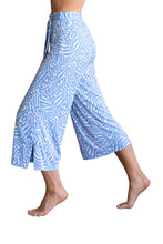Load image into Gallery viewer, Marble Powder Blue Print Culottes with Tie Belt
