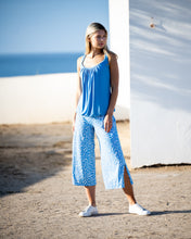 Load image into Gallery viewer, Marble Powder Blue Print Culottes with Tie Belt
