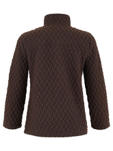 Load image into Gallery viewer, Dolcezza Brown Button Front Quilted Knit Jacket
