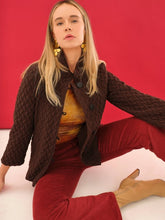 Load image into Gallery viewer, Dolcezza Brown Button Front Quilted Knit Jacket
