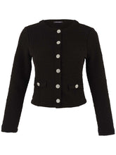 Load image into Gallery viewer, Dolcezza Black Button Front Knit Jacket
