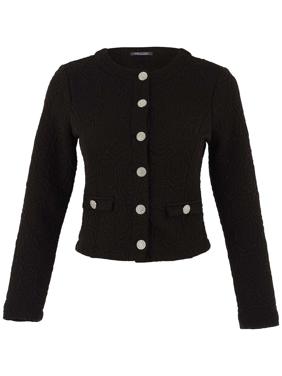 Dolcezza Black Button Front Knit Jacket