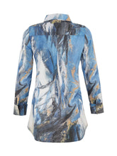 Load image into Gallery viewer, Dolcezza Button Up Blue Multi Print Shirt
