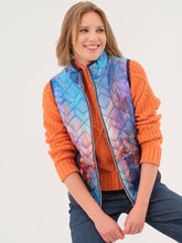 Load image into Gallery viewer, Dolcezza Blue Multi Puffer Vest with Pockets
