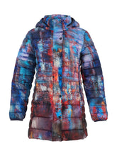 Load image into Gallery viewer, Dolcezza Purple Multi Long Puffer Coat
