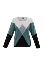 Load image into Gallery viewer, Marble Super Soft Colour Block Round Neck Sweater in Seafoam or Citrus
