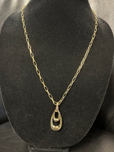 Load image into Gallery viewer, Merx Fashion NK Silver or Gold Long Link Chain Necklace with Dual Tear Drop Pendant
