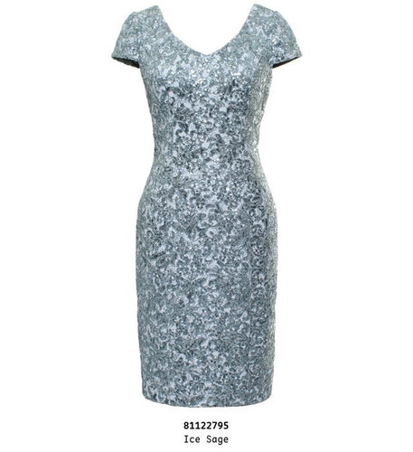 sachin and babi light blue dress Ever-Pretty Sequin Leaf Bodice Empire Waist Long Prom Dress with Sleeves main image 1