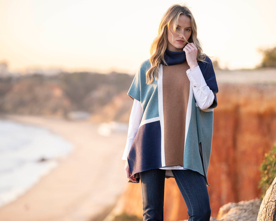 Marble Block Print Cape