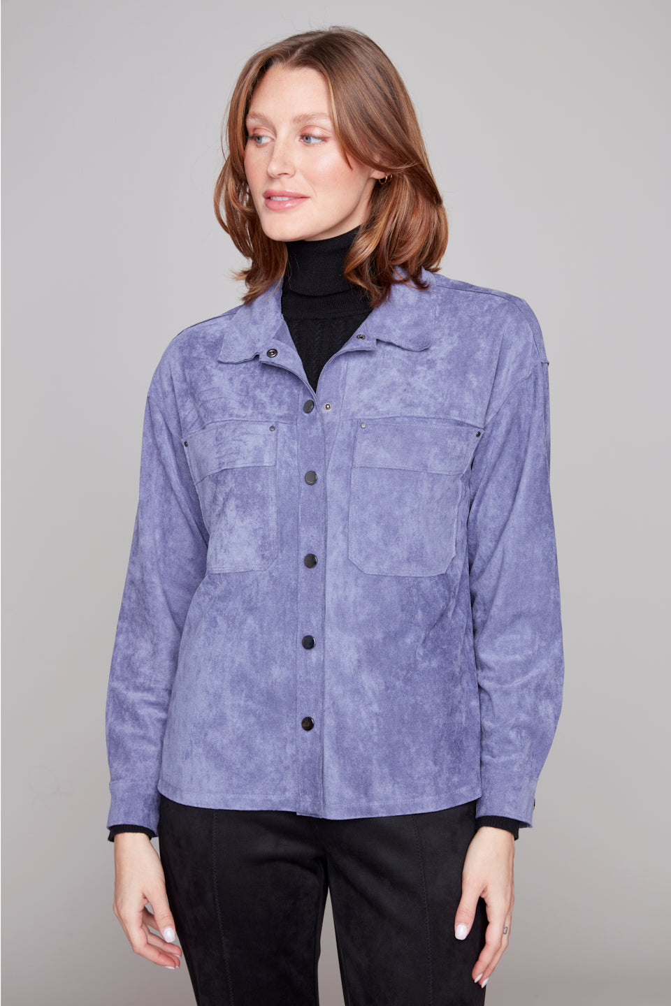 Carre Noir Knit Button Up Blouse